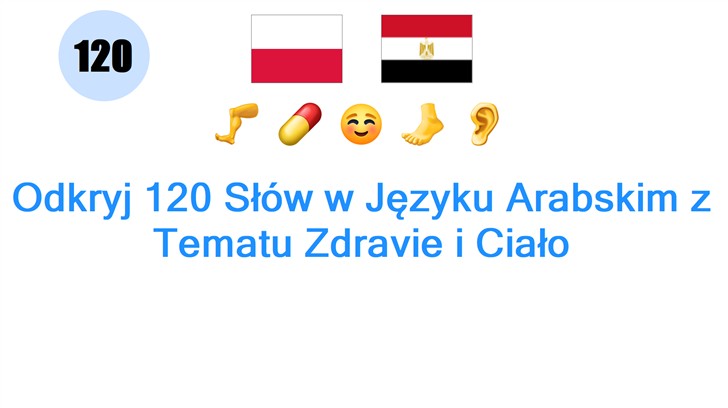 Odkryj 120 Słów w Języku Arabskim z Tematu Zdravie i Ciało